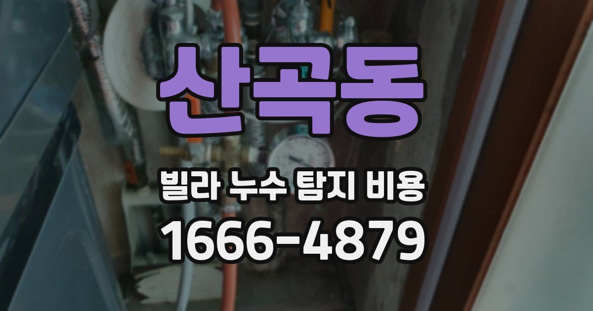 산곡동 빌라 누수 탐지 비용