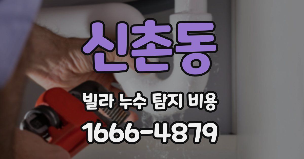 신촌동 빌라 누수 탐지 비용