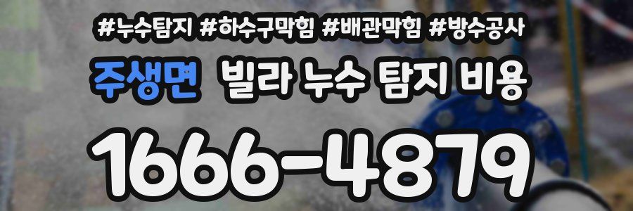 주생면 빌라 누수 탐지 비용