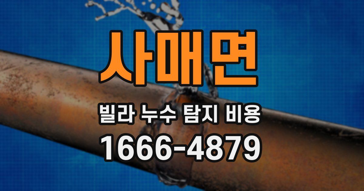 사매면 빌라 누수 탐지 비용