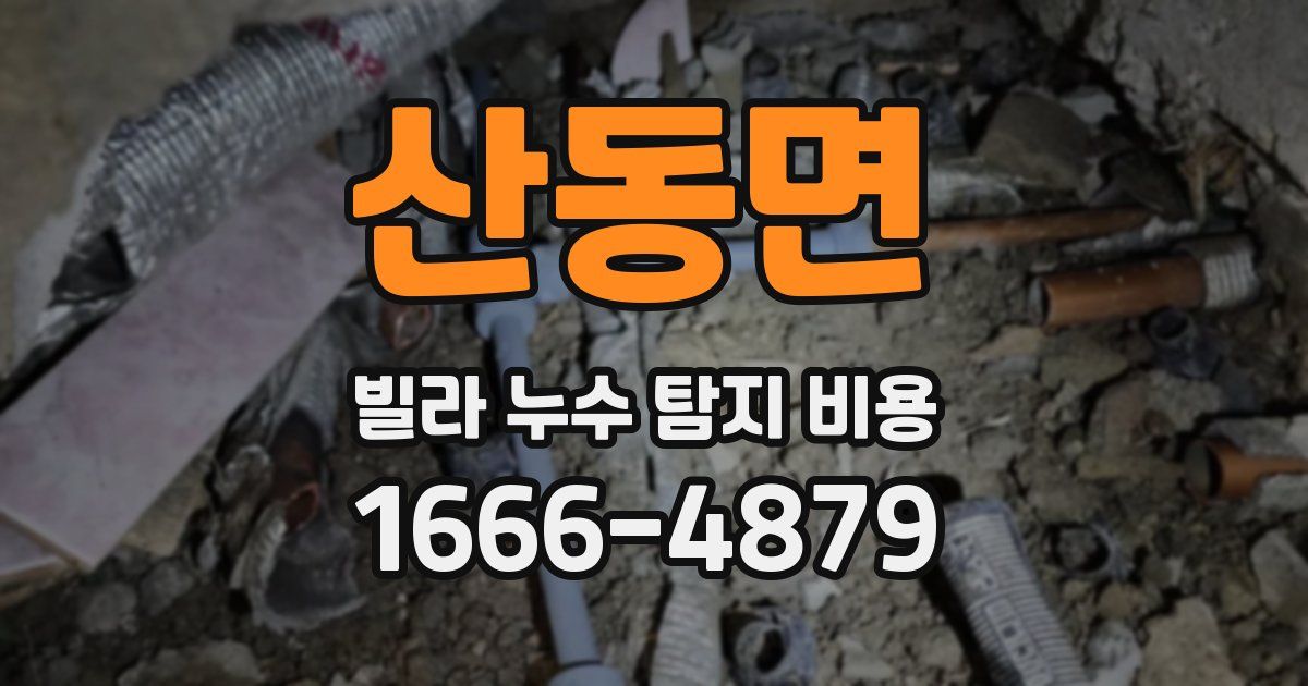 산동면 빌라 누수 탐지 비용