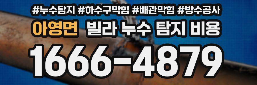 아영면 빌라 누수 탐지 비용