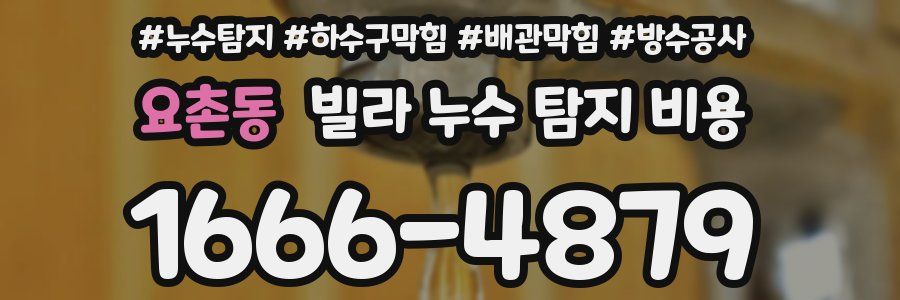 요촌동 빌라 누수 탐지 비용