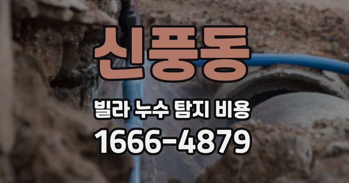 신풍동 빌라 누수 탐지 비용