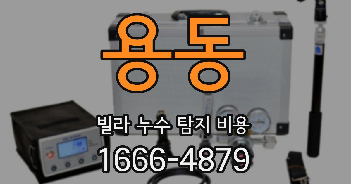 용동 빌라 누수 탐지 비용