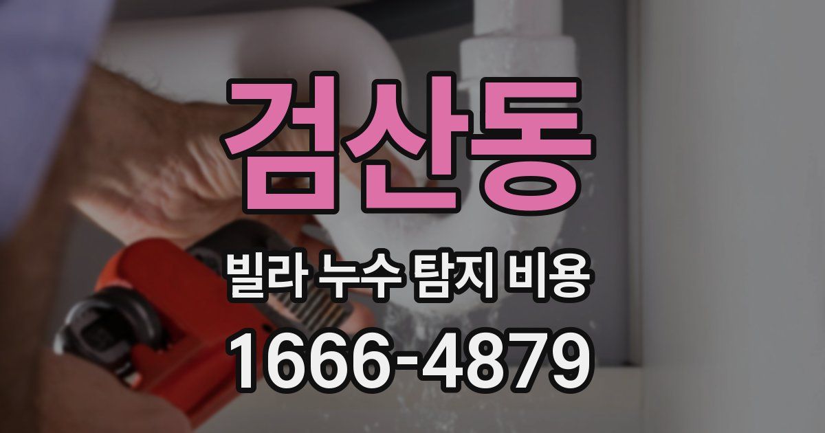 검산동 빌라 누수 탐지 비용