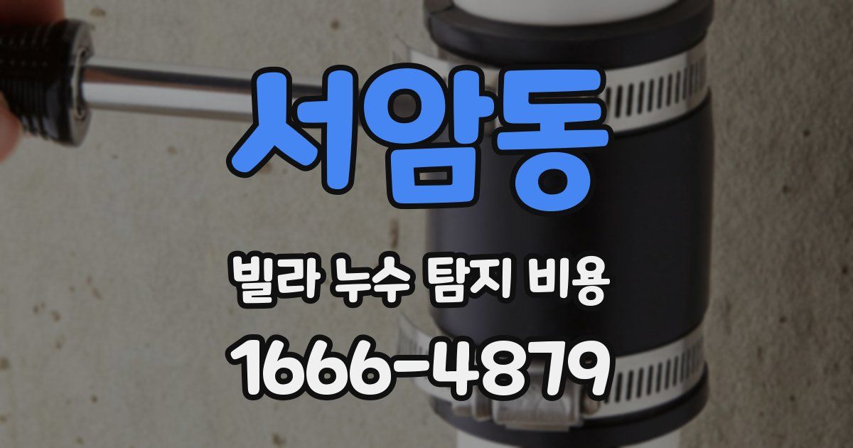 서암동 빌라 누수 탐지 비용