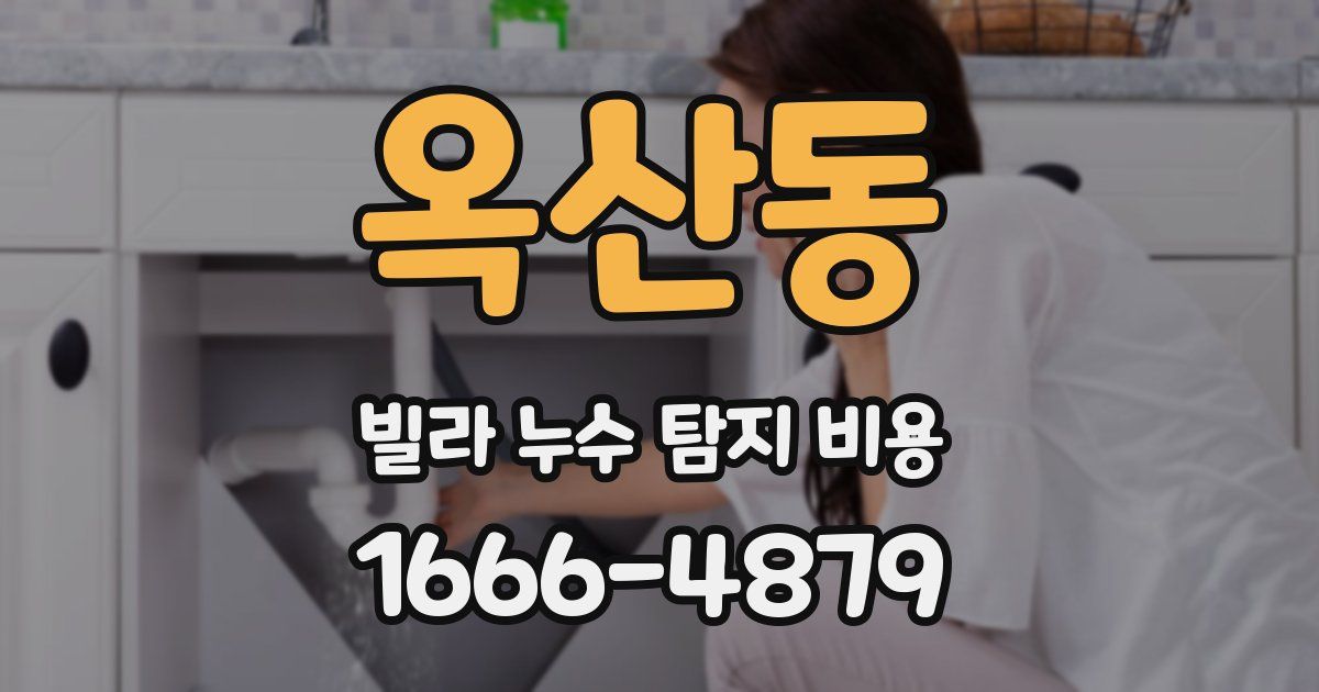 옥산동 빌라 누수 탐지 비용