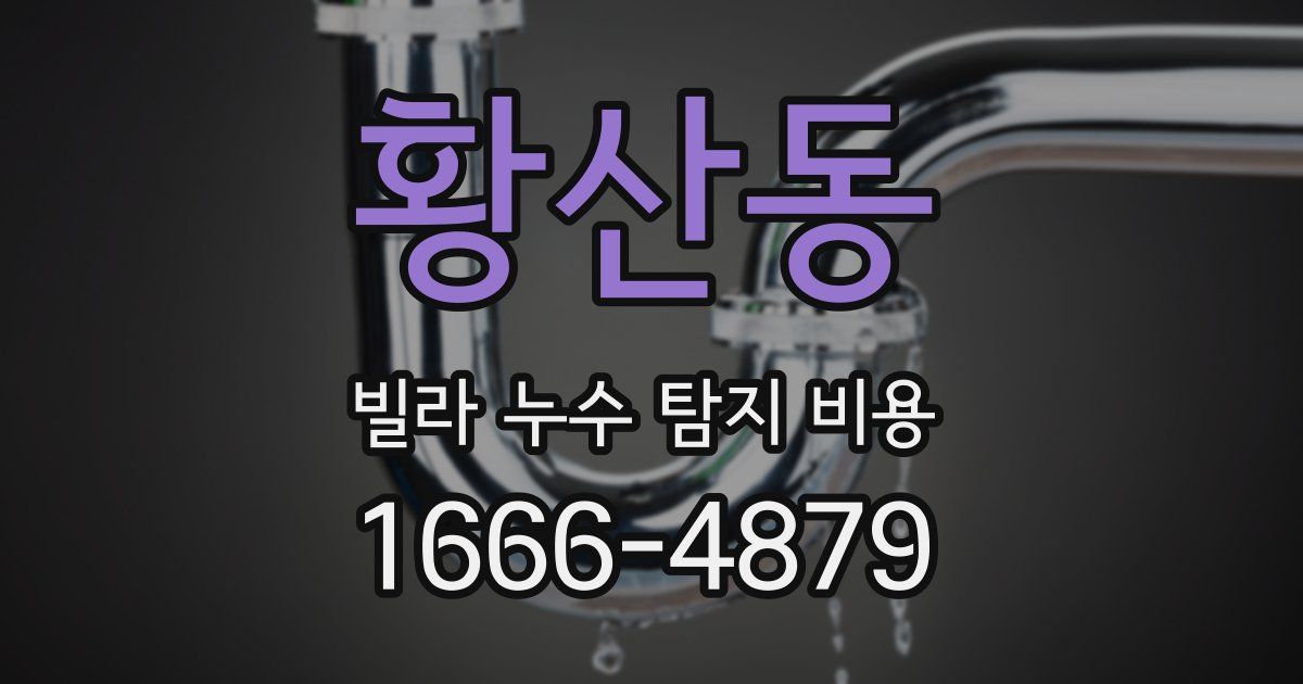 황산동 빌라 누수 탐지 비용