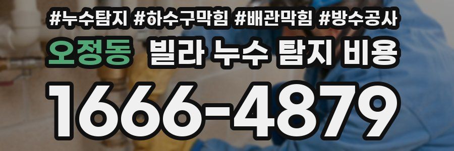 오정동 빌라 누수 탐지 비용