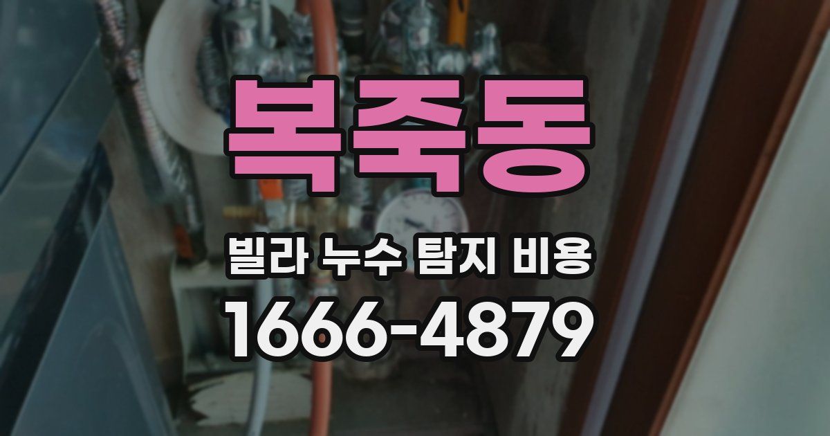 복죽동 빌라 누수 탐지 비용