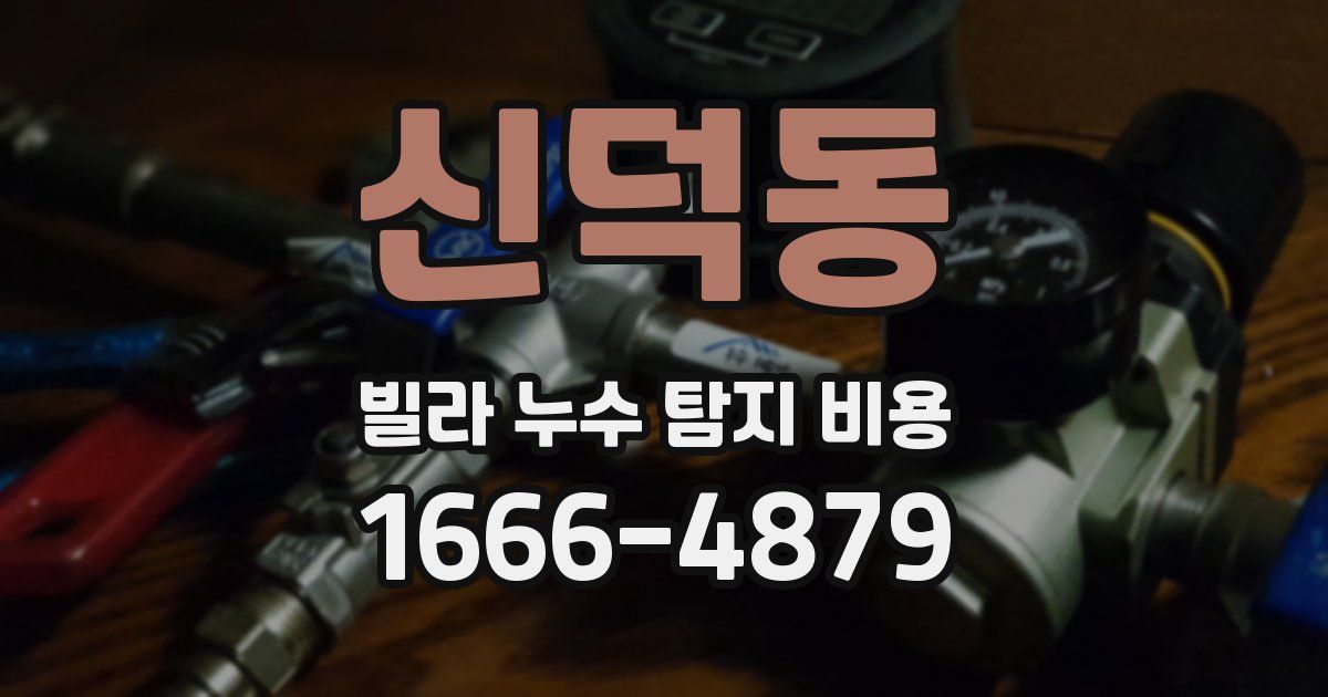 신덕동 빌라 누수 탐지 비용