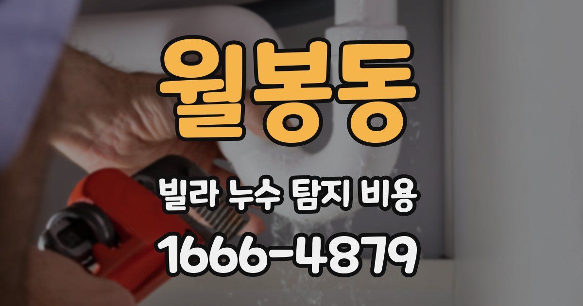 월봉동 빌라 누수 탐지 비용