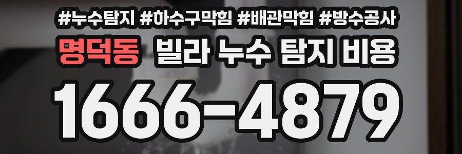 명덕동 빌라 누수 탐지 비용