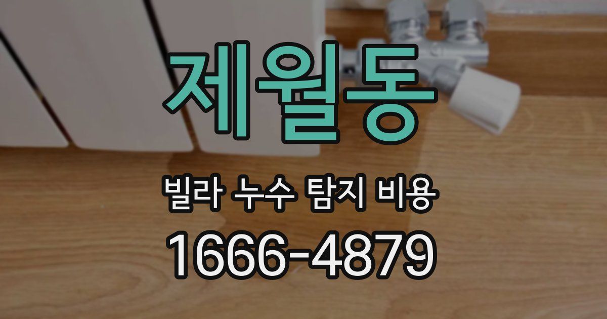 제월동 빌라 누수 탐지 비용