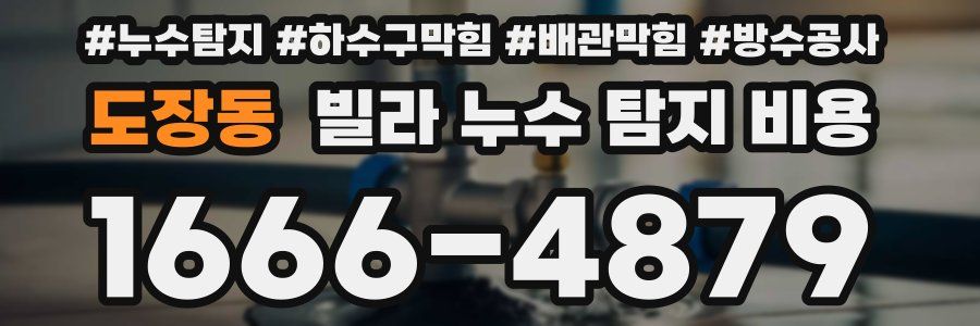 도장동 빌라 누수 탐지 비용
