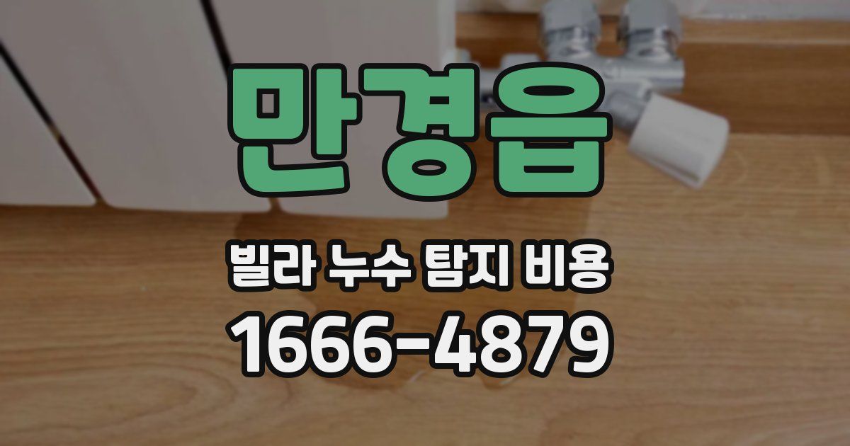 만경읍 빌라 누수 탐지 비용