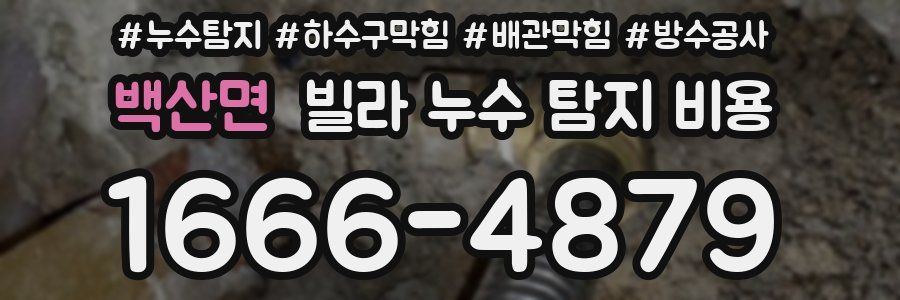백산면 빌라 누수 탐지 비용
