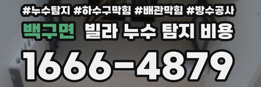 백구면 빌라 누수 탐지 비용