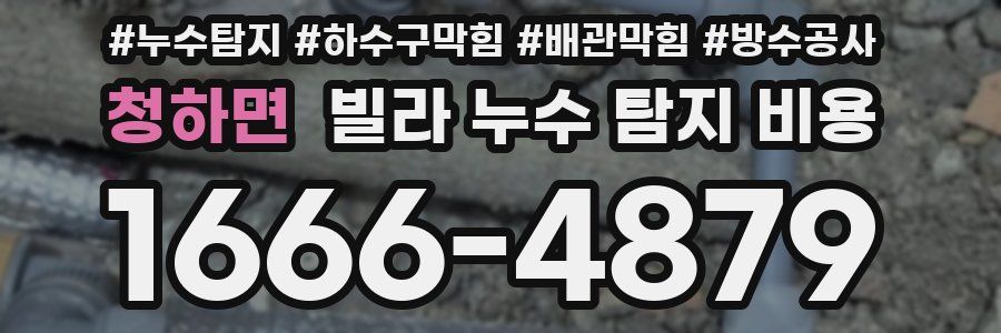 청하면 빌라 누수 탐지 비용