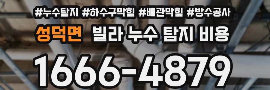 성덕면 빌라 누수 탐지 비용