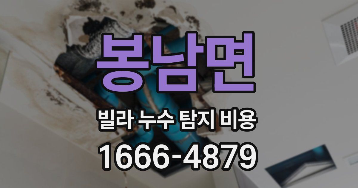 봉남면 빌라 누수 탐지 비용