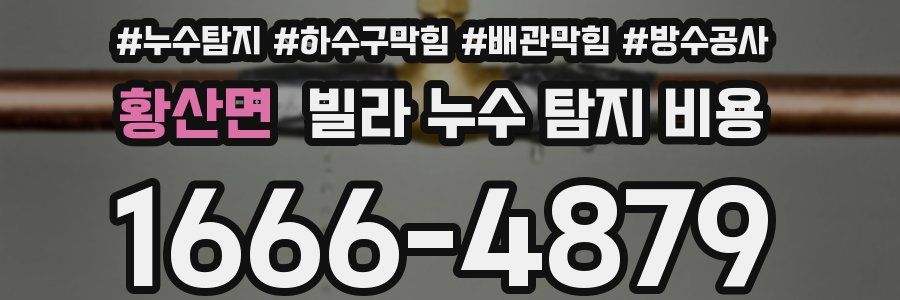 황산면 빌라 누수 탐지 비용