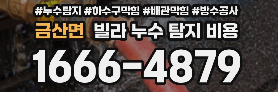 금산면 빌라 누수 탐지 비용