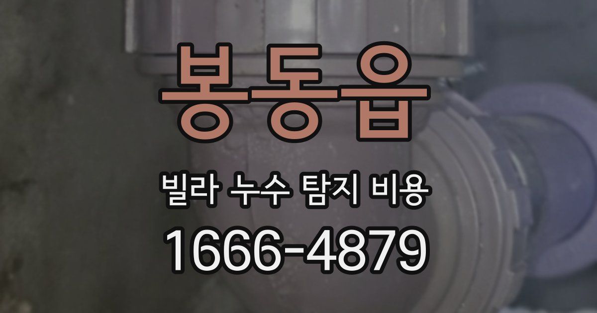 봉동읍 빌라 누수 탐지 비용
