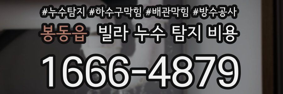 봉동읍 빌라 누수 탐지 비용
