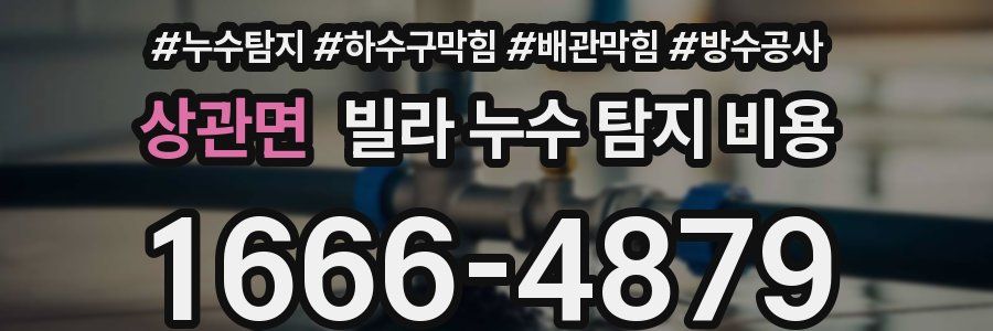 상관면 빌라 누수 탐지 비용