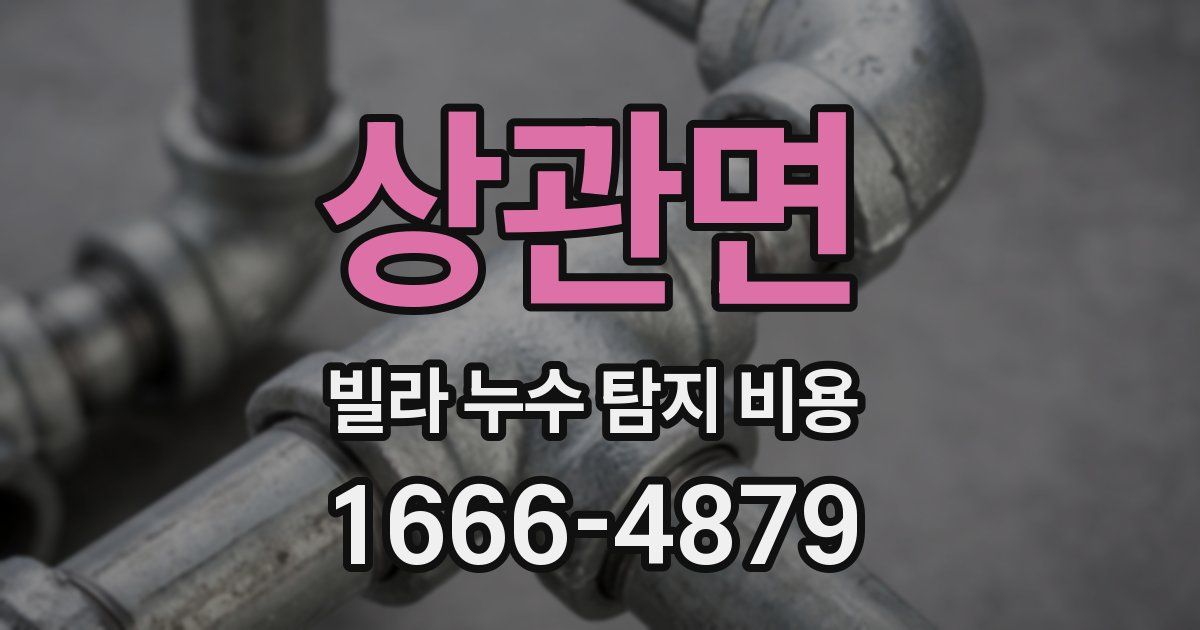 상관면 빌라 누수 탐지 비용