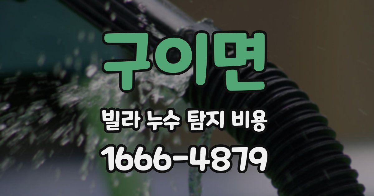 구이면 빌라 누수 탐지 비용