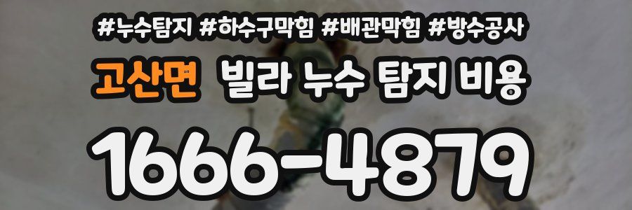고산면 빌라 누수 탐지 비용