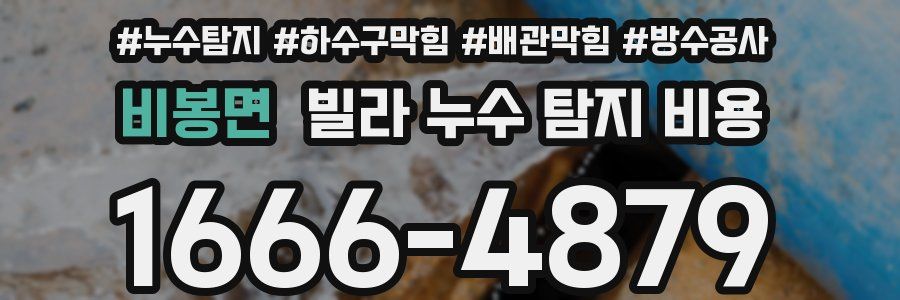 비봉면 빌라 누수 탐지 비용
