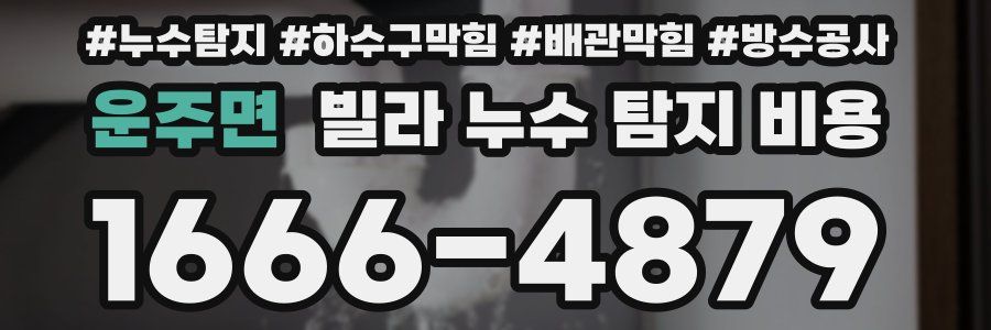 운주면 빌라 누수 탐지 비용