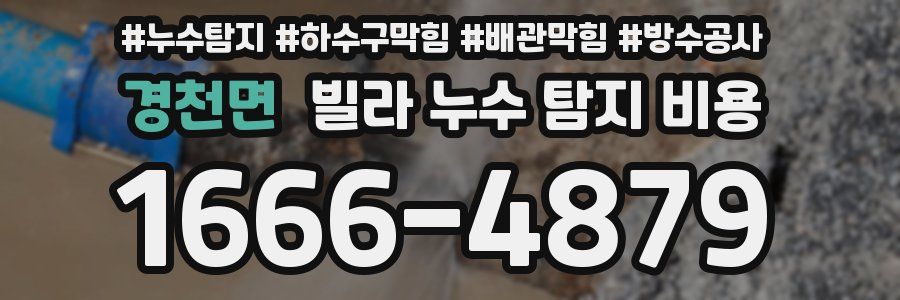 경천면 빌라 누수 탐지 비용