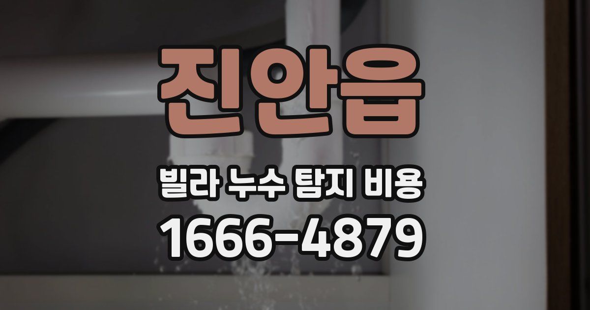 진안읍 빌라 누수 탐지 비용