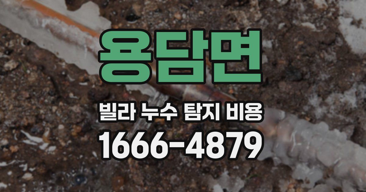 용담면 빌라 누수 탐지 비용