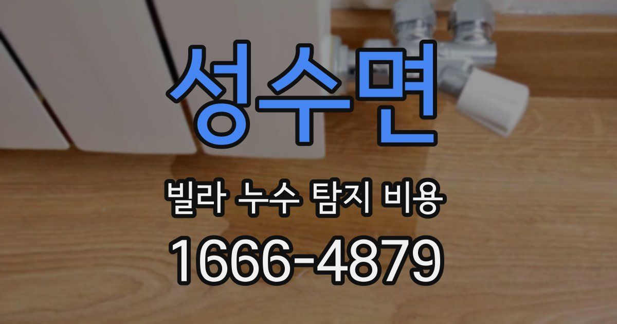 성수면 빌라 누수 탐지 비용