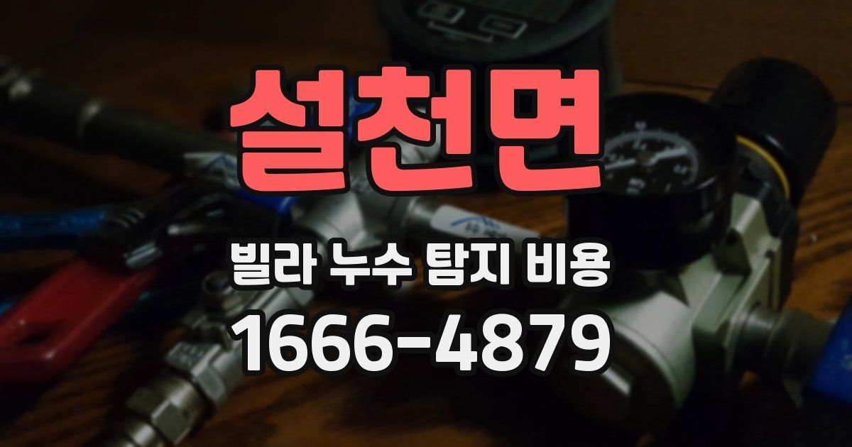 설천면 빌라 누수 탐지 비용