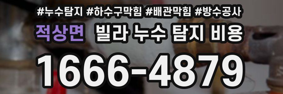 적상면 빌라 누수 탐지 비용