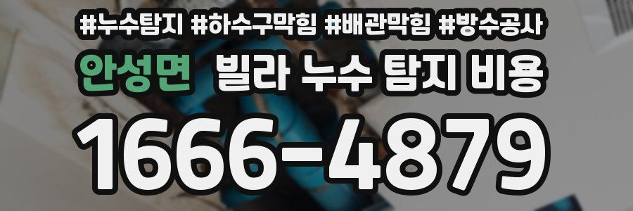 안성면 빌라 누수 탐지 비용