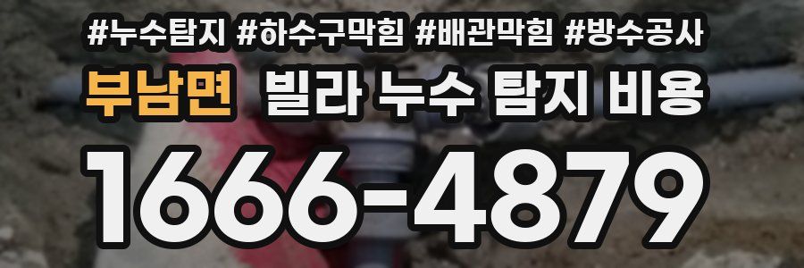 부남면 빌라 누수 탐지 비용