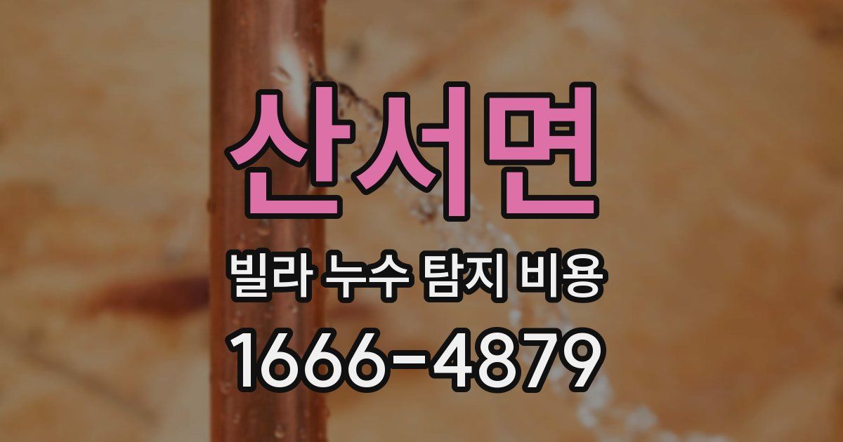산서면 빌라 누수 탐지 비용