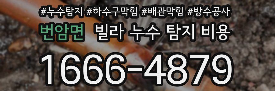 번암면 빌라 누수 탐지 비용