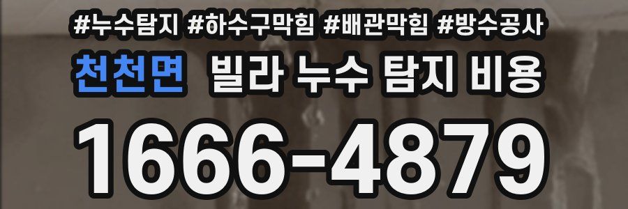 천천면 빌라 누수 탐지 비용