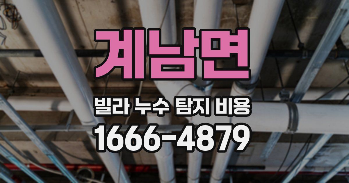 계남면 빌라 누수 탐지 비용