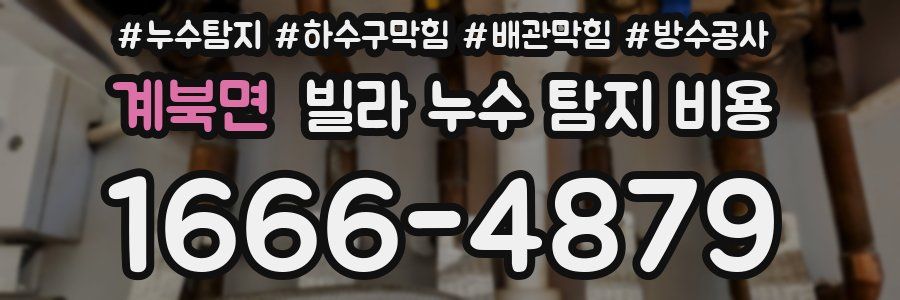 계북면 빌라 누수 탐지 비용