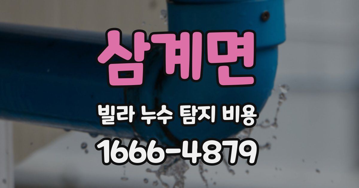 삼계면 빌라 누수 탐지 비용